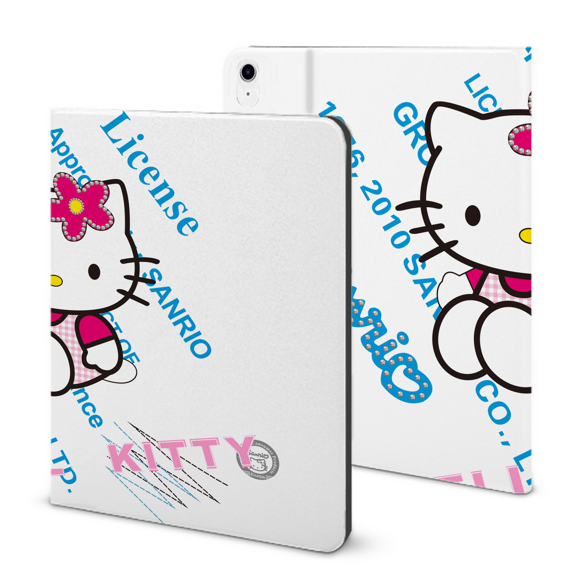 （画像用） Hello Kitty ハローキティ IPad ケース ブック型 PUレザー TPU 耐衝撃 軽量 薄型 ペン収納なし 全面保護 IPad 各モデル対応
